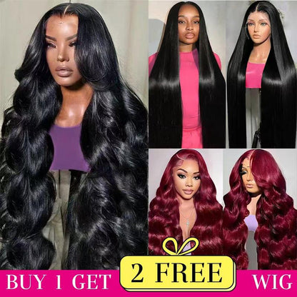 [Combo sale 26"&22"&22"]  Buy 1, Get 2 FREE! The Ultimate 3-Wig Style Bundle: Curly, Straight & Body Wave. 180% Density,.