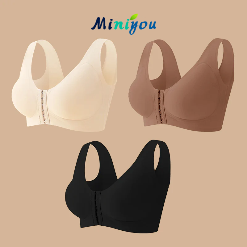 Seamless Front Buckle Cross Back Shaping Bra