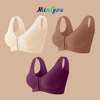 Seamless Front Buckle Cross Back Shaping Bra