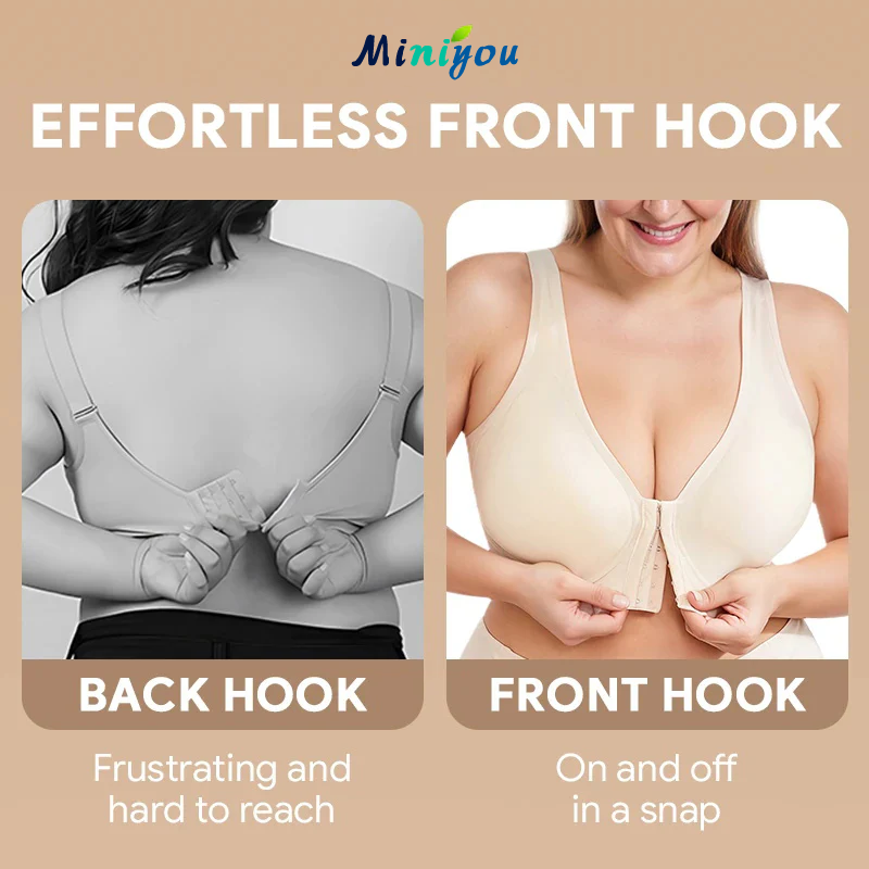 Seamless Front Buckle Cross Back Shaping Bra