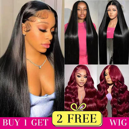 [Combo sale 26"&22"&22"]  Buy 1, Get 2 FREE! The Ultimate 3-Wig Style Bundle: Curly, Straight & Body Wave. 180% Density,.