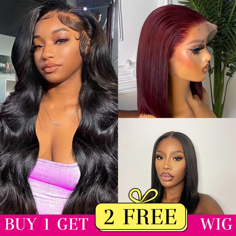 [Combo sale 26"&22"&22"]  Buy 1, Get 2 FREE! The Ultimate 3-Wig Style Bundle: Curly, Straight & Body Wave. 180% Density,.