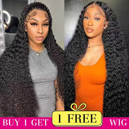 [Combo sale 26"&22"&22"]  Buy 1, Get 2 FREE! The Ultimate 3-Wig Style Bundle: Curly, Straight & Body Wave. 180% Density,.
