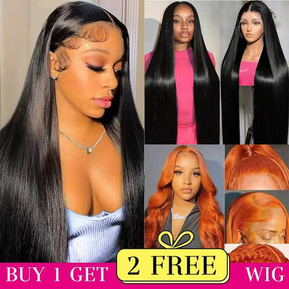 [Combo sale 26"&22"&22"]  Buy 1, Get 2 FREE! The Ultimate 3-Wig Style Bundle: Curly, Straight & Body Wave. 180% Density,.